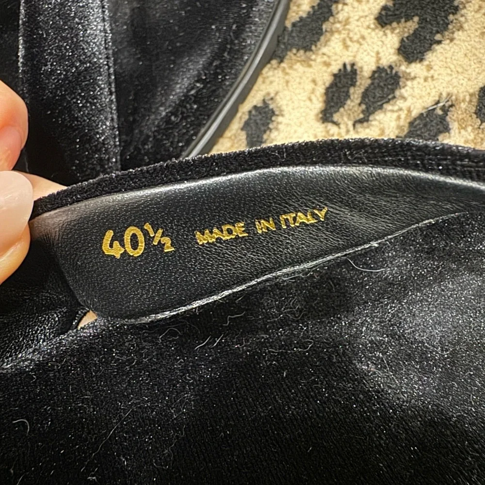 New Prada Black Velvet thong flip-flops Size 40.5 (US 10.5) - Picture 14 of 14